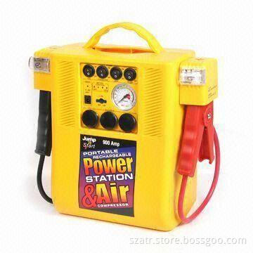 Portable Power Station and Air Compressor with 2 Working Lights